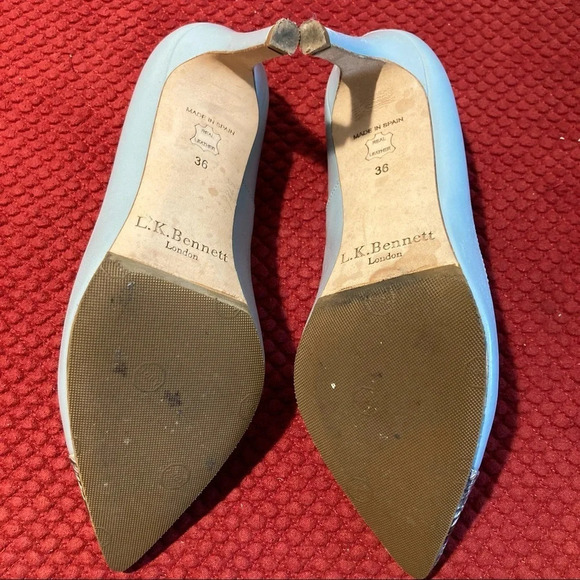 L.K. BENNETT Floret Animal Print Toe Leather Made in Spain 3” Heel Pumps Shoes - Picture 7 of 9